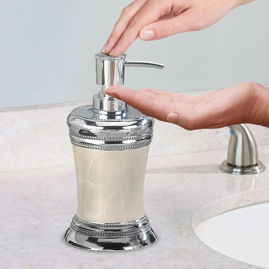 Stainless Steel Liquid Soap Dispenser Pump Bottle  Bathroom Vanity & Kitchen Sink,Holds Soap,Lotion & Sanitizer  Chrome/Mop