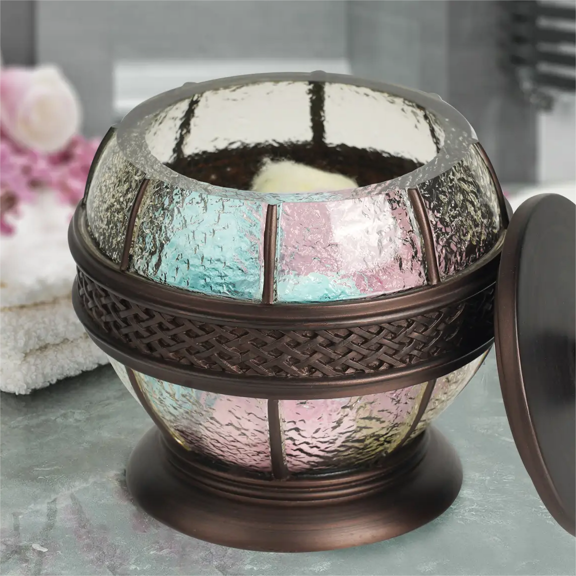 Oil-Rubbed Bronze Resin Vanity Jar Storage
