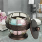 Resin crackled Ice Vanity Jar Stylish Storage for Cotton Swabs,Sponges & Bath Salts Decorative Canister for BathroomBedroom Oil Rubbed Bronze Finish