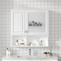 30 Inch Mirror Medicine Cabinet with Open Shelves, Wall Mounted Home Storage with Doors & Mirror, Adjustable Shelf, Bathroom Storage Cabinet over Toilet