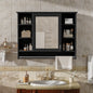3-in-1 Bathroom Mirror Cabinet, 36-inch Wall Mounted Medicine Cabinet with Adjustable Shelf & Soft Close Door, High-Define Mirror with Storage for Bathroom Vanity
