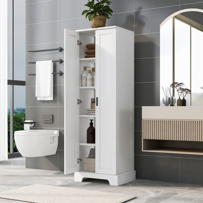 Storage Cabinet with Two Doors for Bathroom, Office, Adjustable Shelf, MDF Board, White  (Old Sku:N725P181207K/WF302824AAK)
