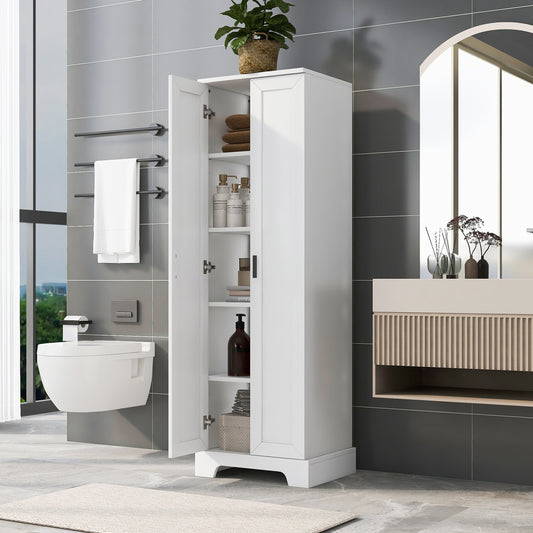 Storage Cabinet with Two Doors for Bathroom, Office, Adjustable Shelf, MDF Board, White  (Old Sku:N725P181207K/WF302824AAK)