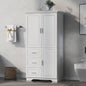 Tall and Wide Storage Cabinet with Doors for Bathroom/Office, Three Drawers, White(Old SKU: N725P331357K/WF299285AAK)