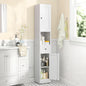 71 Inch Tall Bathroom Storage Cabinet, 5-Tier Narrow Metal Cabinet with 2 Doors & Adjustable Shelves, Freestanding Cabinet for Space Saving in Kitchen, Laundry Room, Pantry, White