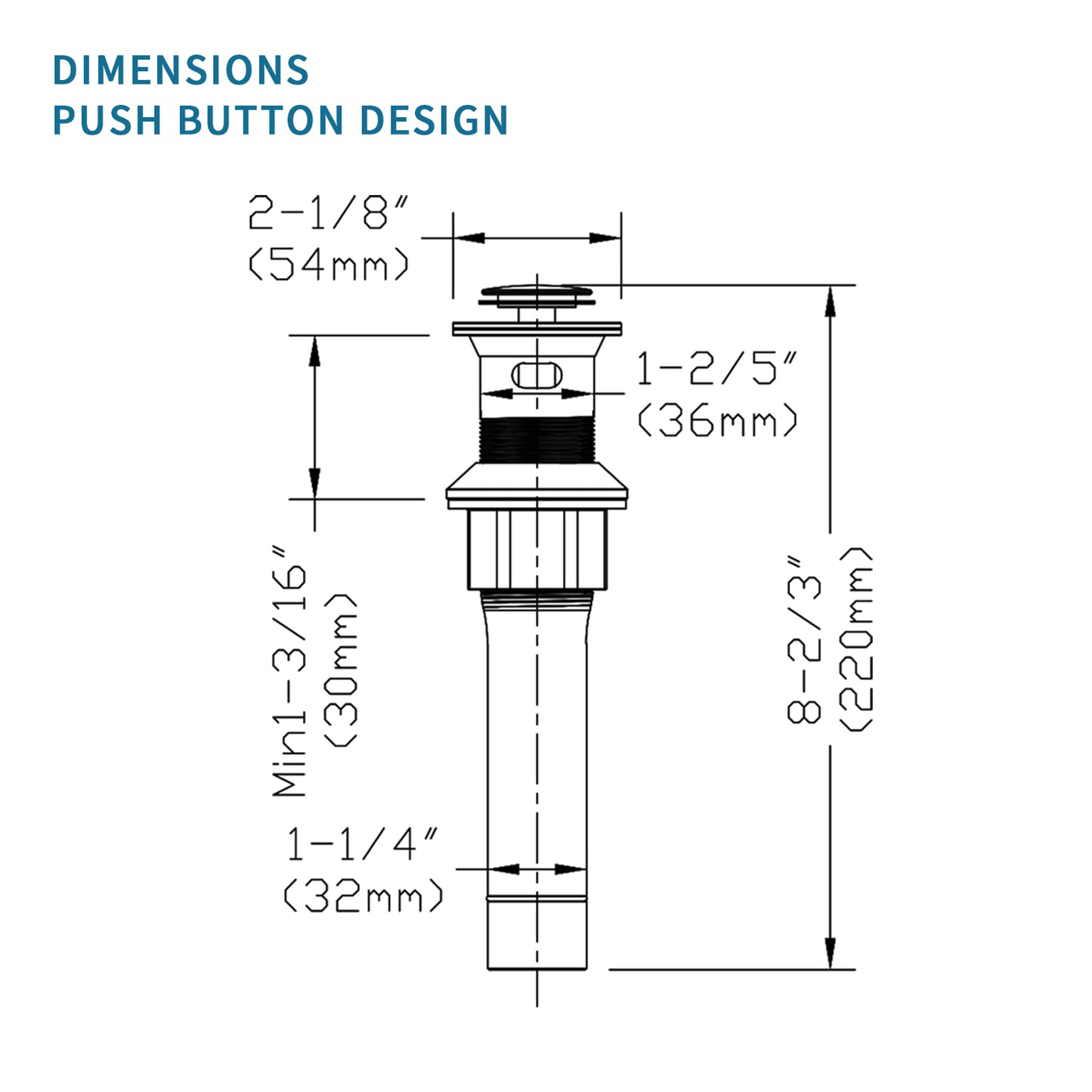 Stainless Steel Pop-Up Sink Drain with Clogging Prevention for Bathroom Sinks