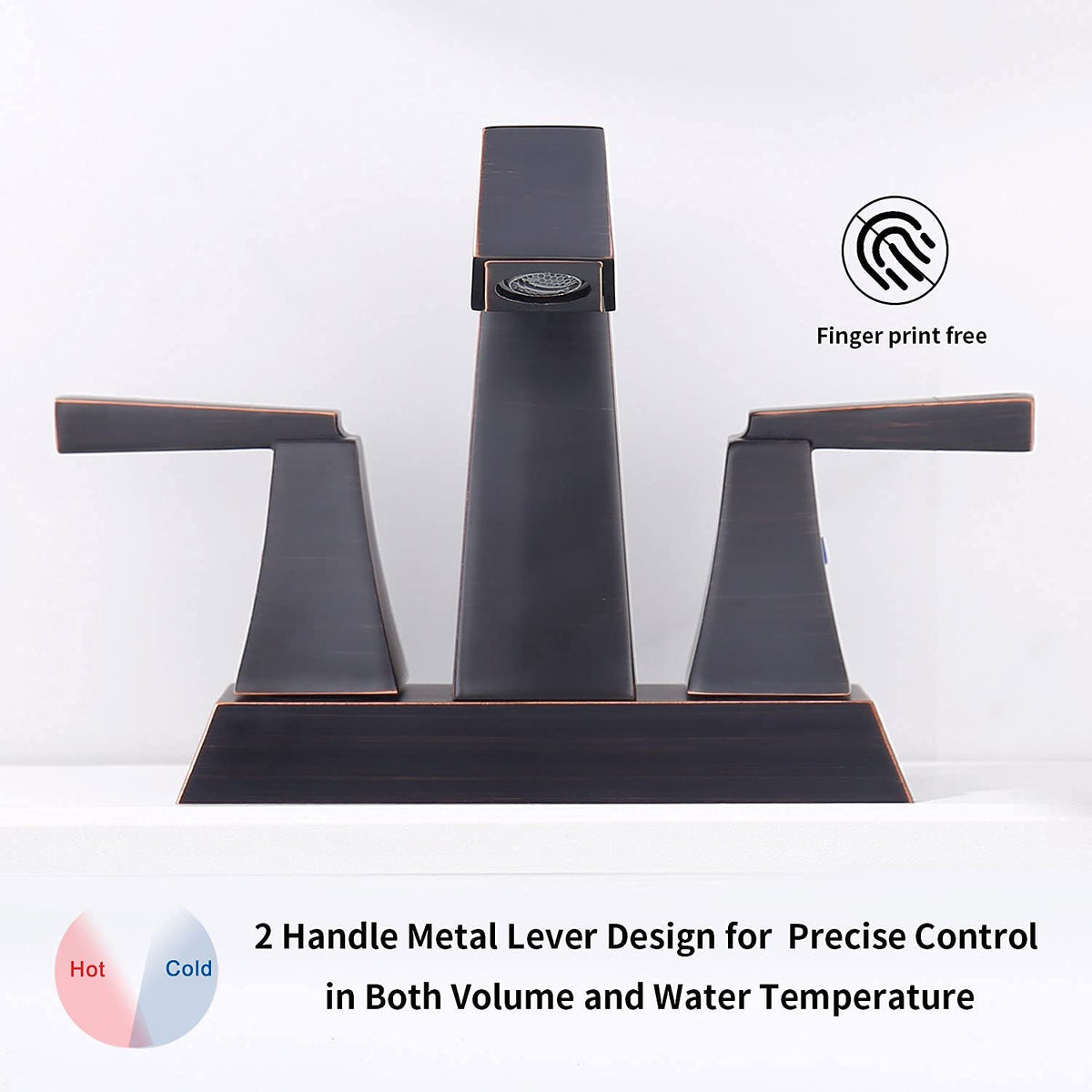 Oil-Rubbed Bronze 2-Handle Bathroom Sink Faucet - 4 Inch Centerset