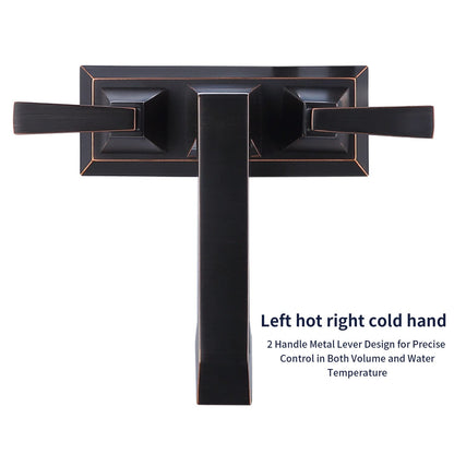 Oil-Rubbed Bronze 2-Handle Bathroom Sink Faucet - 4 Inch Centerset