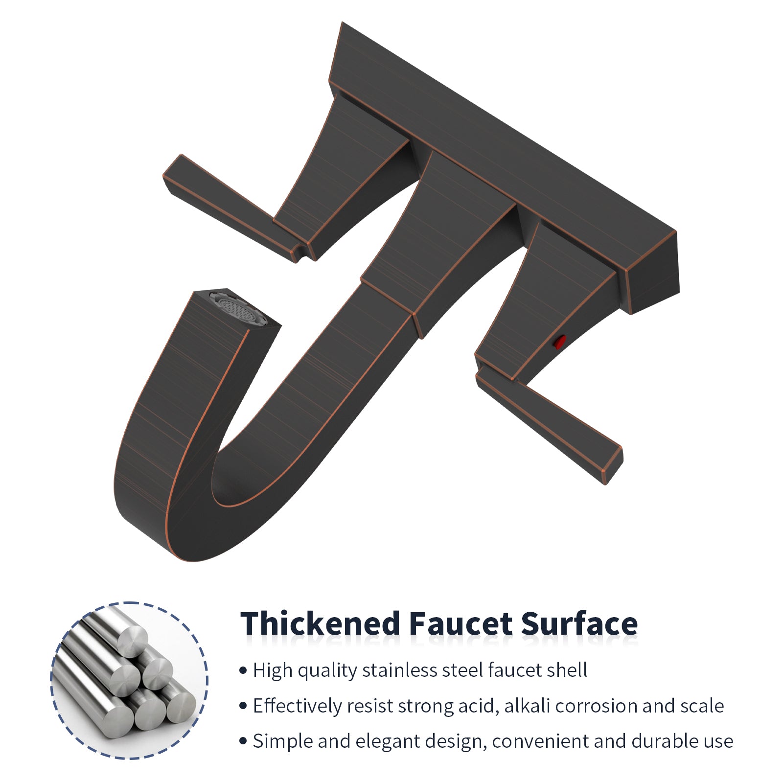 Oil-Rubbed Bronze Bathroom Sink Faucets - 2 Handle Set