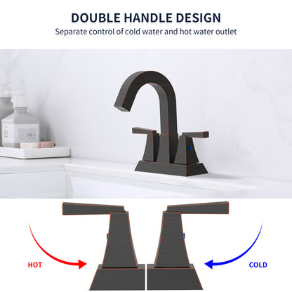 Oil-Rubbed Bronze Bathroom Sink Faucets - 2 Handle Set