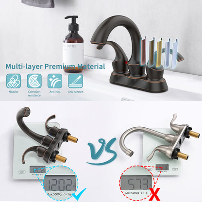 Oil-Rubbed Bronze 2-Handle Bathroom Faucet Set