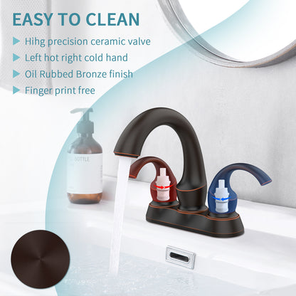 Oil-Rubbed Bronze 2-Handle Bathroom Faucet Set