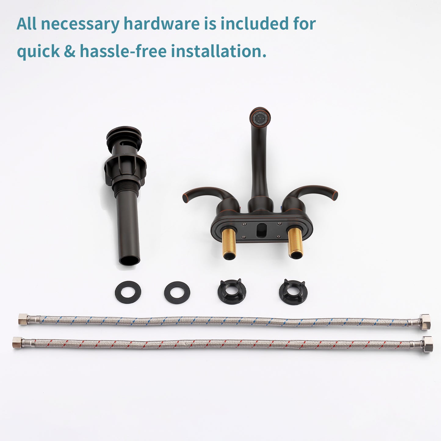 Oil-Rubbed Bronze 2-Handle Bathroom Faucet Set