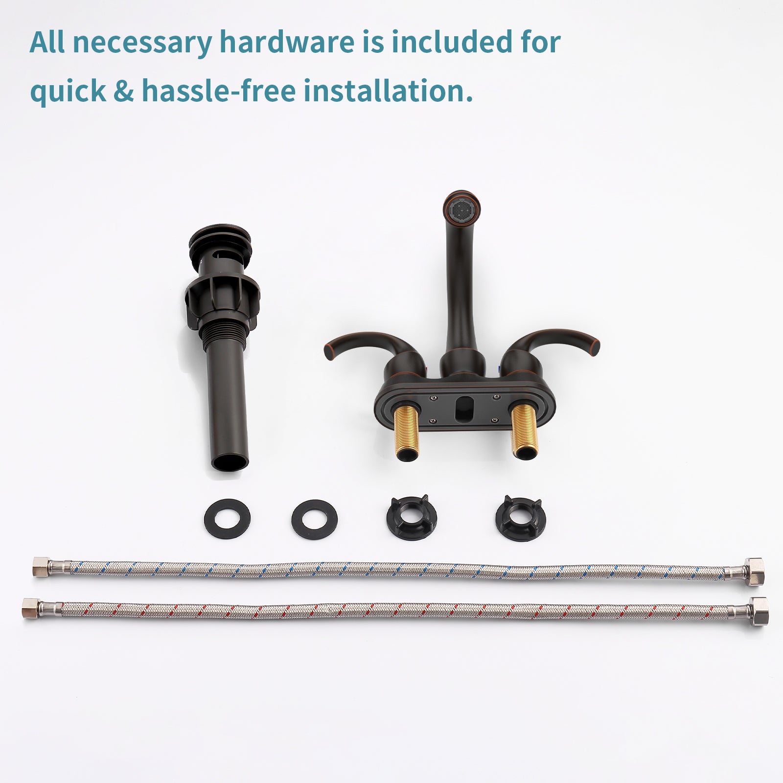Oil-Rubbed Bronze 2-Handle Bathroom Faucet Set