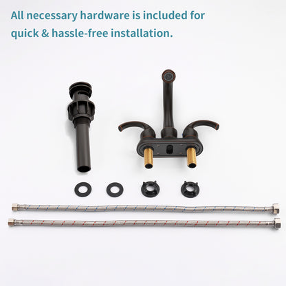 Oil-Rubbed Bronze 2-Handle Bathroom Faucet Set