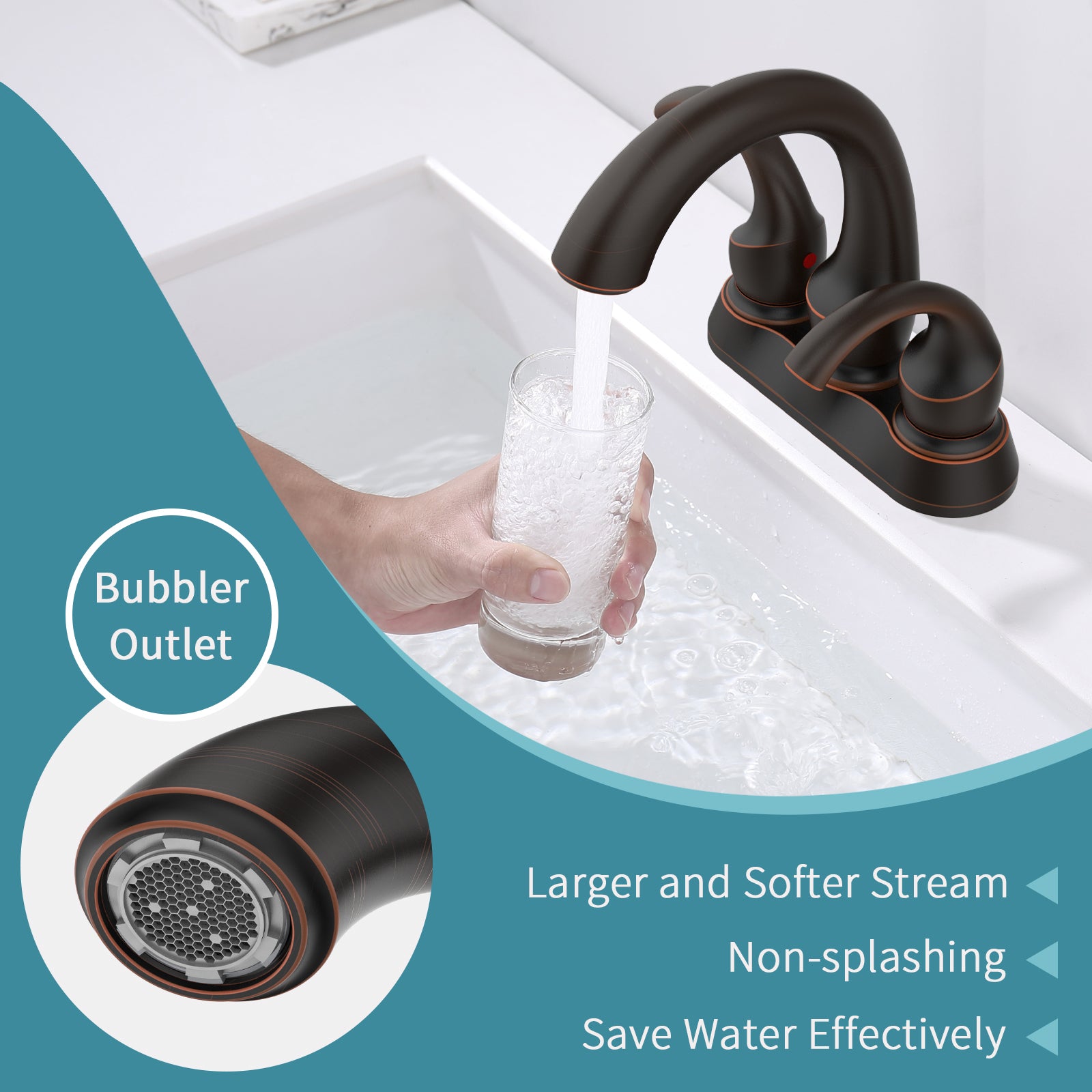 Oil-Rubbed Bronze 2-Handle Bathroom Faucet Set