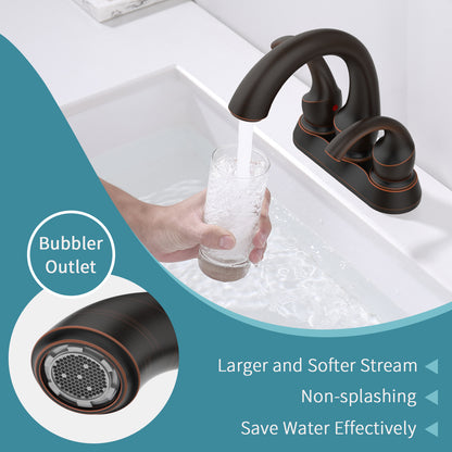 Oil-Rubbed Bronze 2-Handle Bathroom Faucet Set