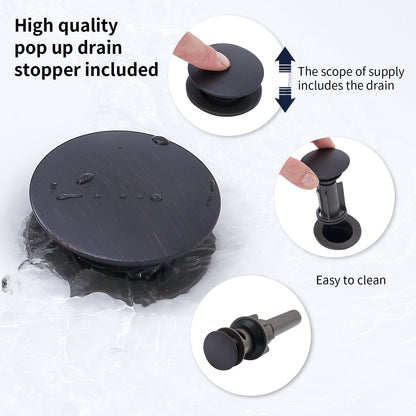 Oil-Rubbed Bronze 2-Handle Bathroom Faucet - 8 Inch Widespread