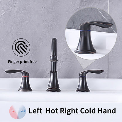 Oil-Rubbed Bronze 2-Handle Bathroom Faucet - 8 Inch Widespread