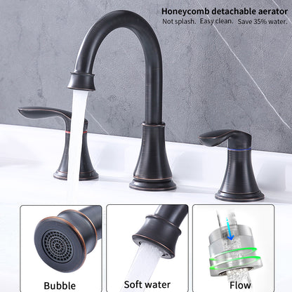 Oil-Rubbed Bronze 2-Handle Bathroom Faucet - 8 Inch Widespread