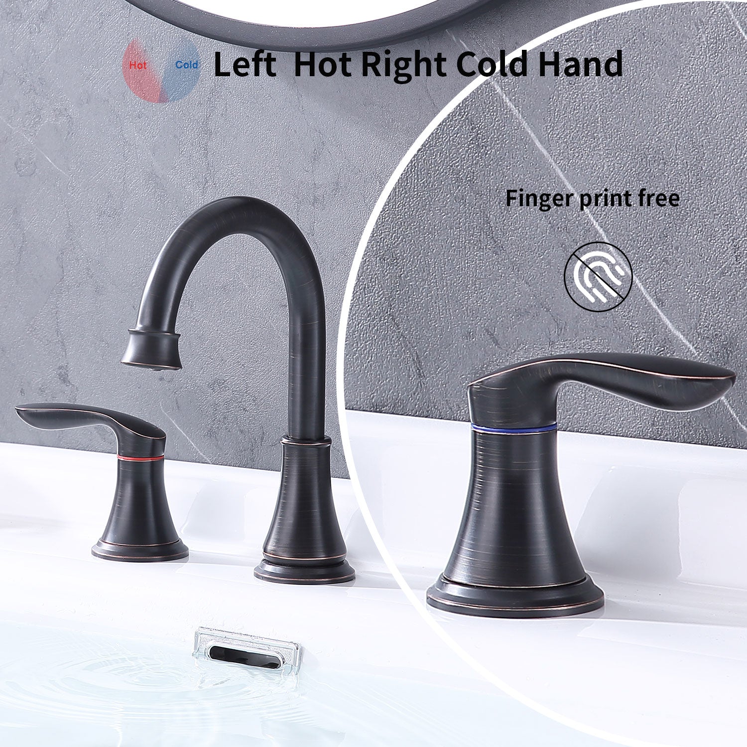 Oil-Rubbed Bronze 2-Handle Bathroom Faucet - 8 Inch Widespread