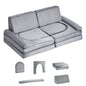 Modular Kids Play Couch Sectional Toddler Sofa with Armrests 10 Pcs Gray