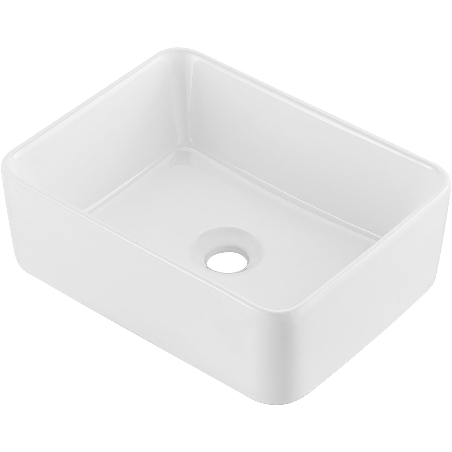 Modern Ceramic Vessel Sink 16" x 12" Bathroom Vanity Bowl Countertop White