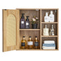 Bathroom Wall Cabinet, Door and Adjustable Shelf with 5 Height Levels, Over the Toilet Storage Medicine Cabinet Wall Mounted, Hanging Organizer with Shelves for Laundry Room Kitchen Restroom