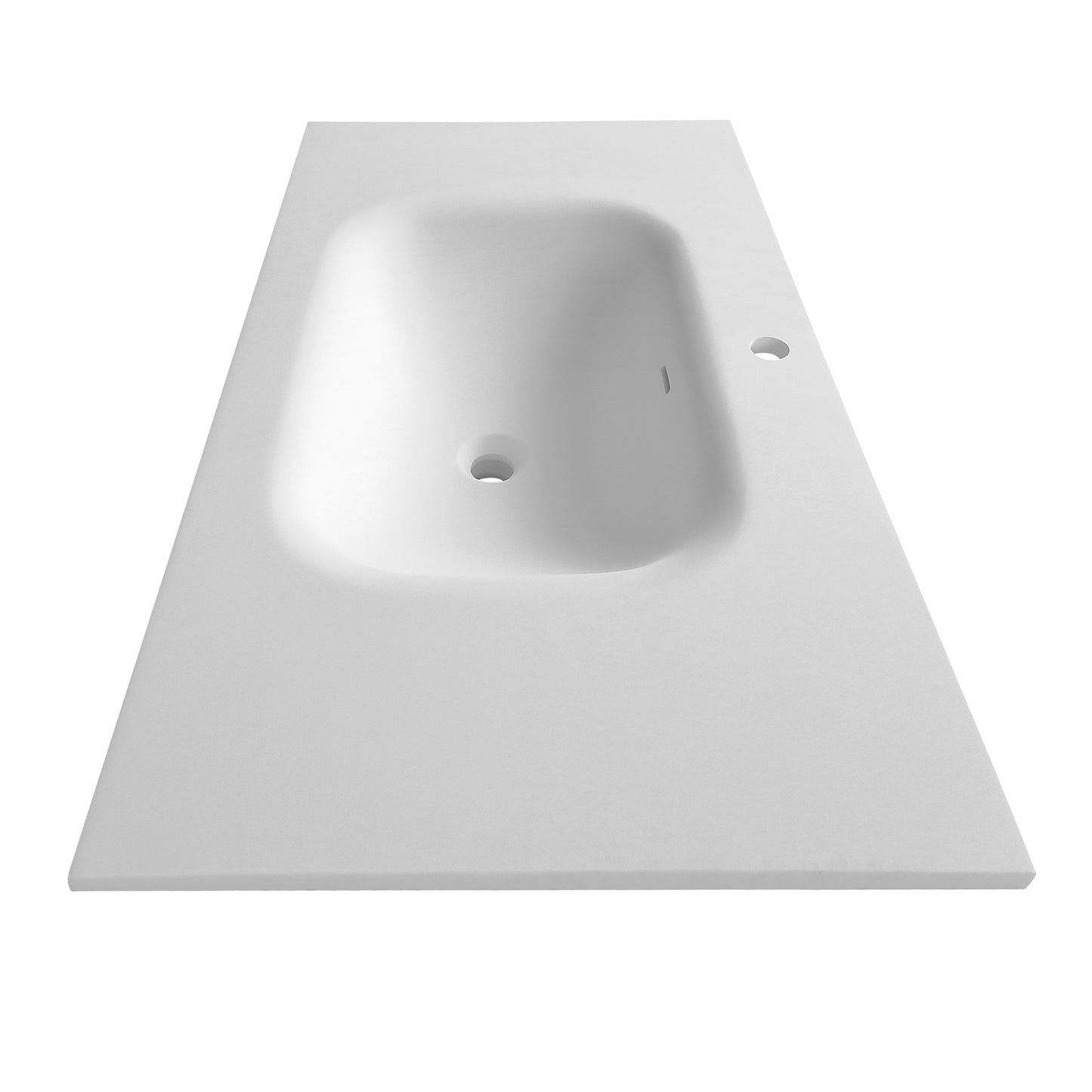 Stone Resin Bathroom Vanity - White Solid Surface