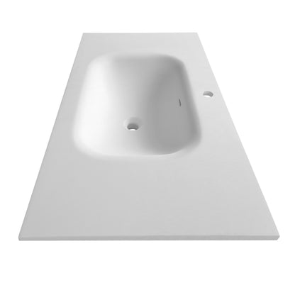 Stone Resin Bathroom Vanity - White Solid Surface