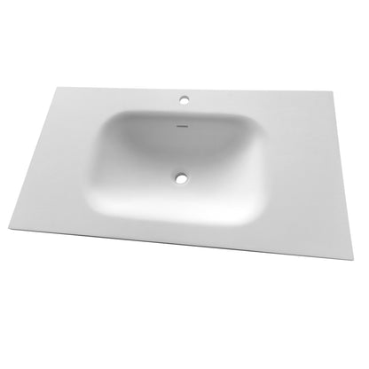 Stone Resin Bathroom Vanity - White Solid Surface
