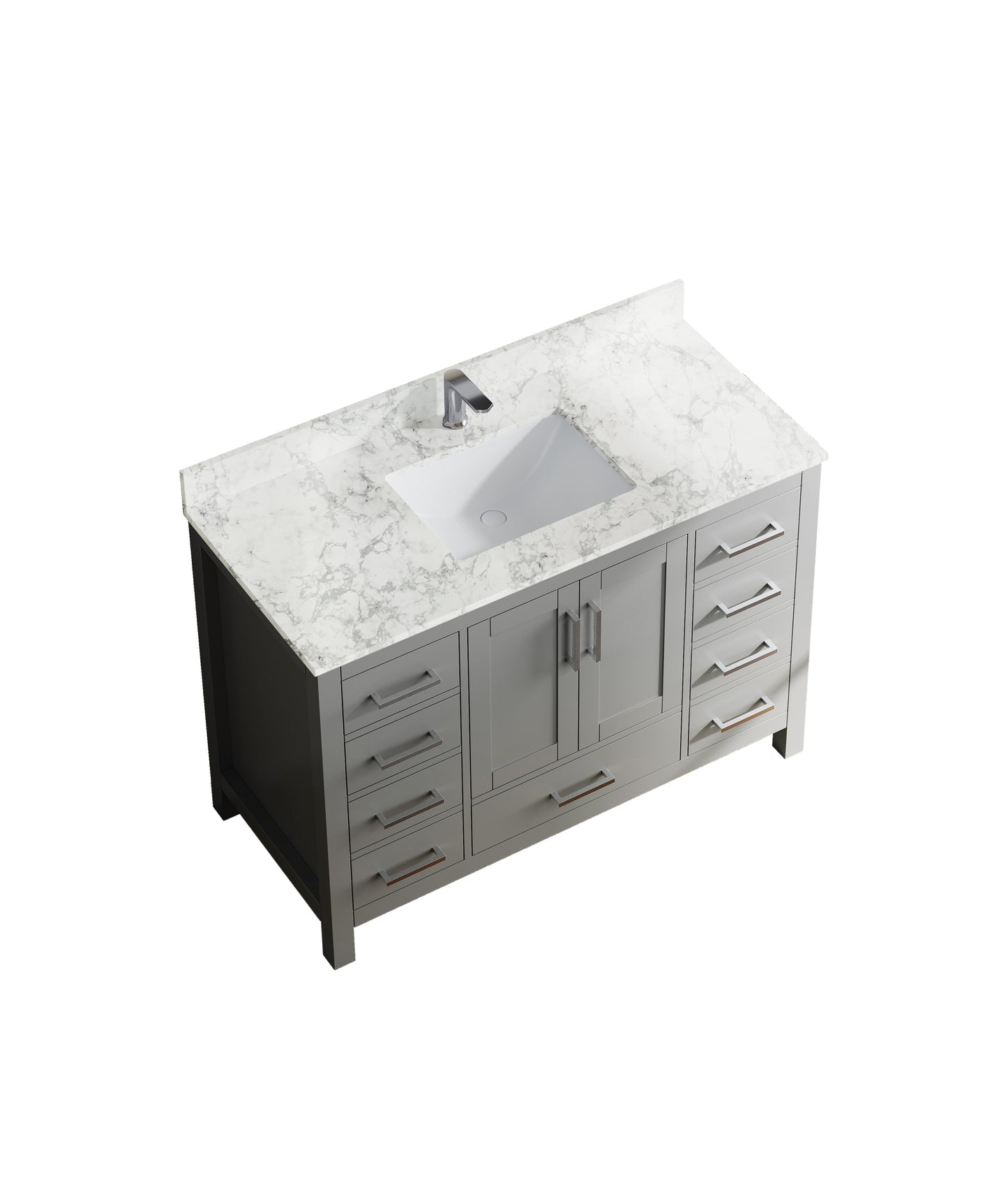47" Gray Bathroom Vanity Cabinet - Storage & Sink Included