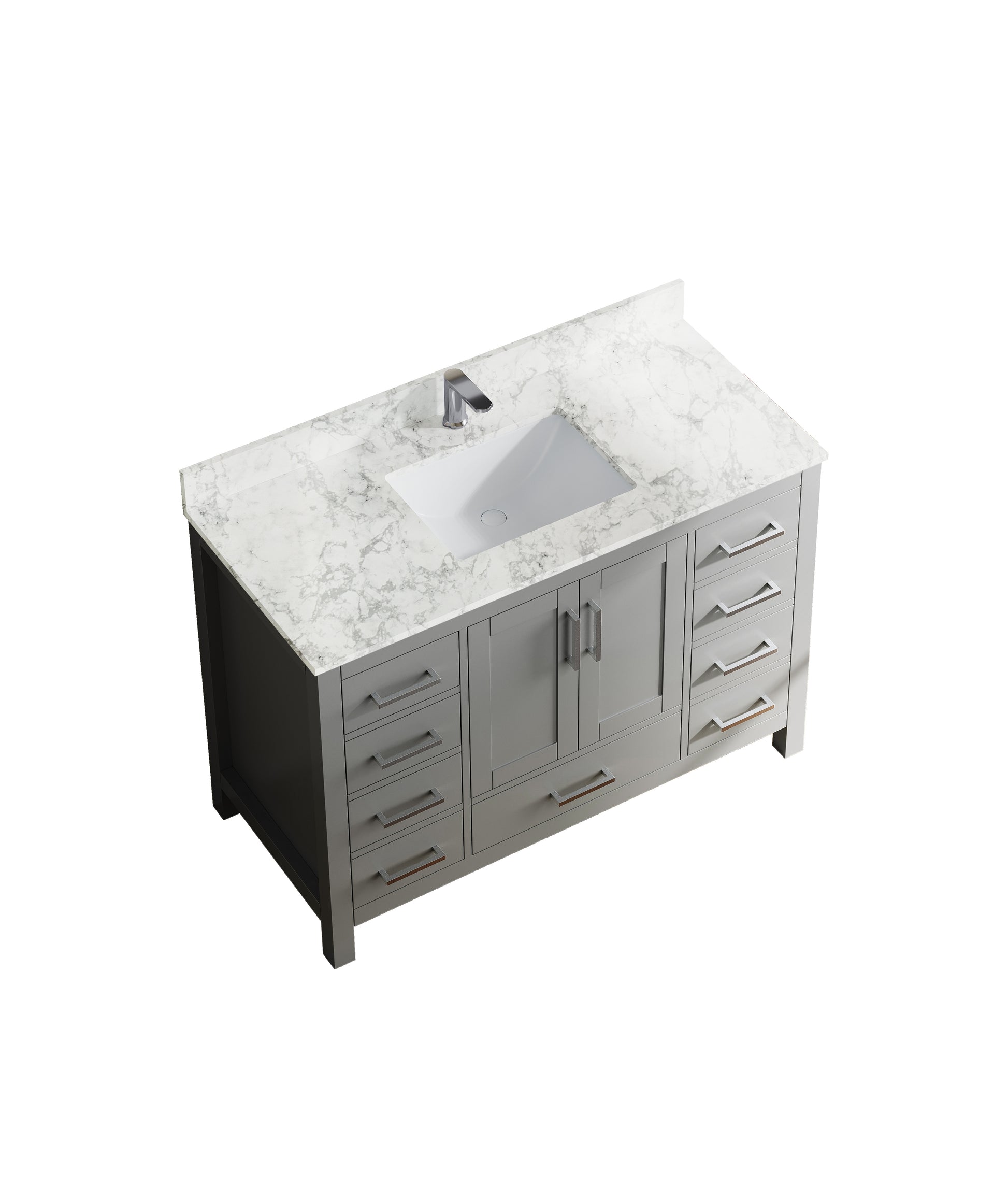47" Gray Bathroom Vanity Cabinet - Storage & Sink Included