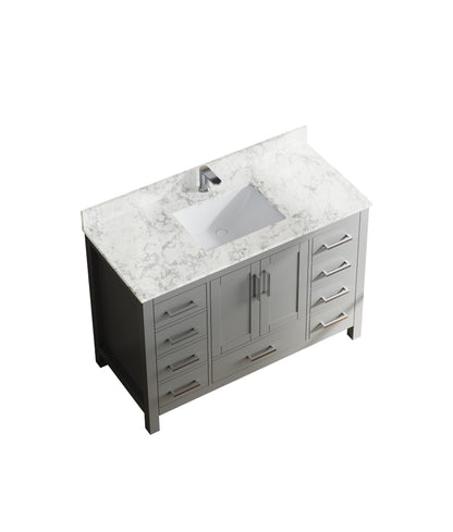 47" Gray Bathroom Vanity Cabinet - Storage & Sink Included