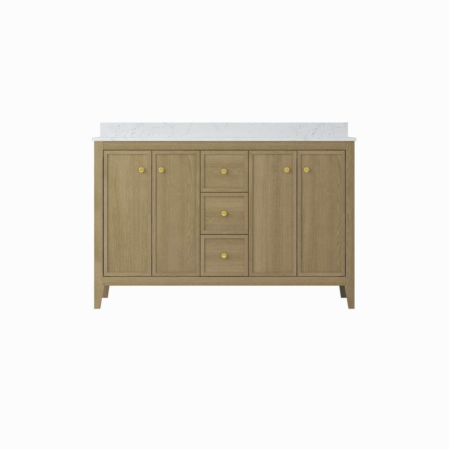 54" Bathroom Vanity Cabinet,Bathroom Wall-Mount Cabinet with Double Basins Sink