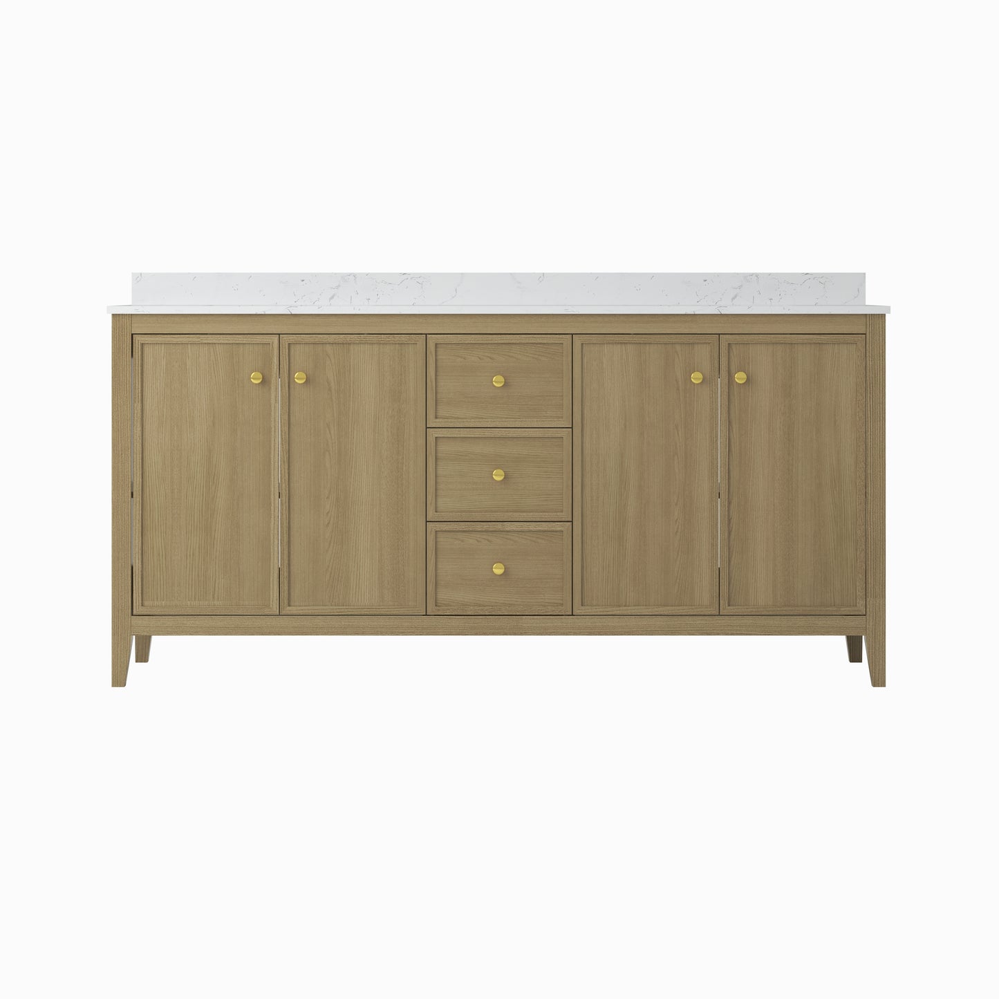 72" Bathroom Vanity Cabinet,Bathroom Wall-Mount Cabinet with Double Basins Sink