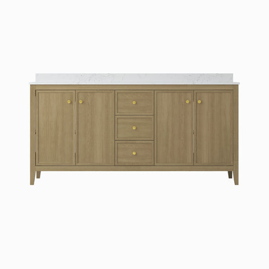 72" Bathroom Vanity Cabinet,Bathroom Wall-Mount Cabinet with Double Basins Sink
