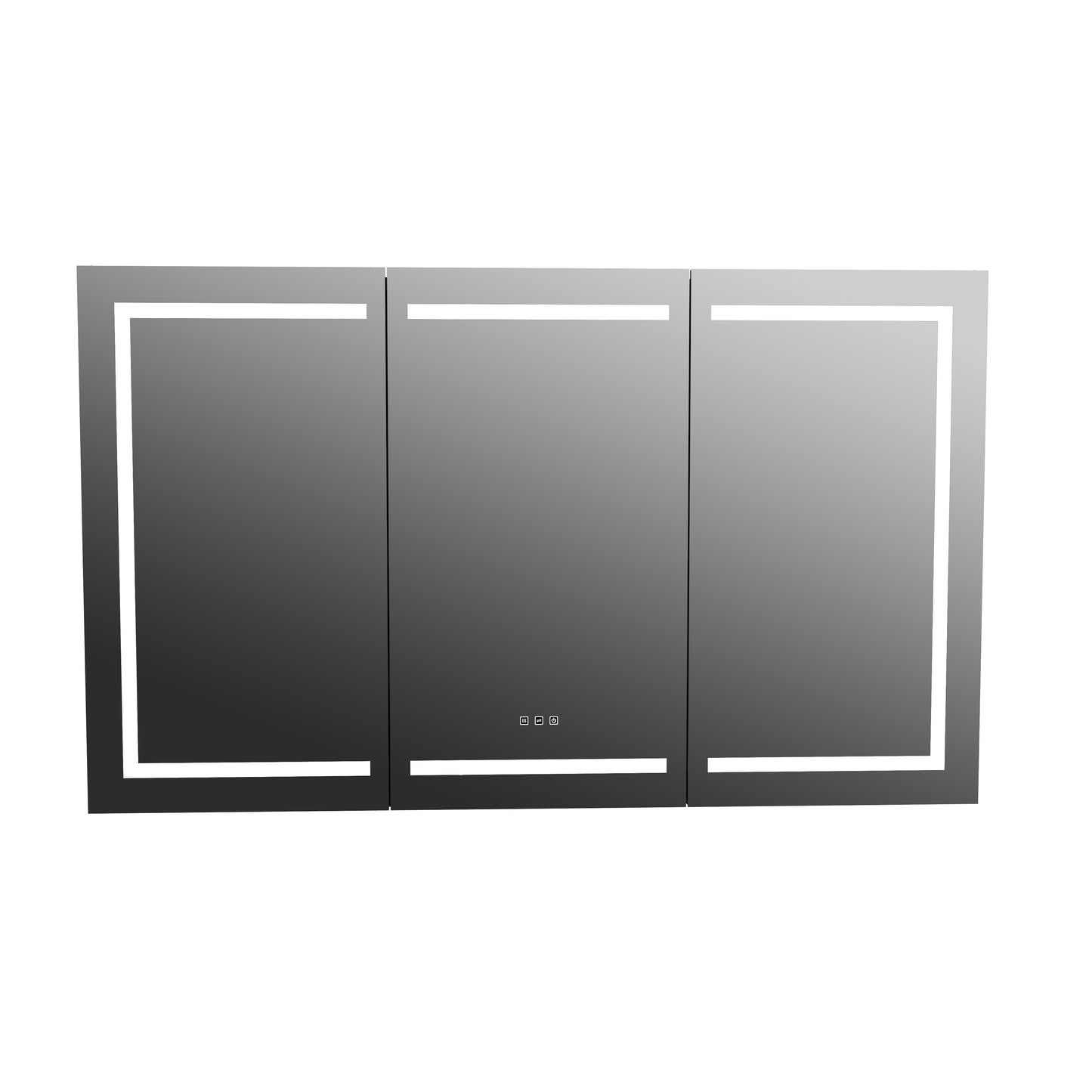 Matte Black Medicine Cabinet with Mirror, with LED Light, Bathroom Wall Cabinet