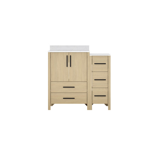 36"W×22"D×34"H Single Sink Bathroom Vanity Cabinet,Freestangding storage Vanity Cabinet with White Countertop