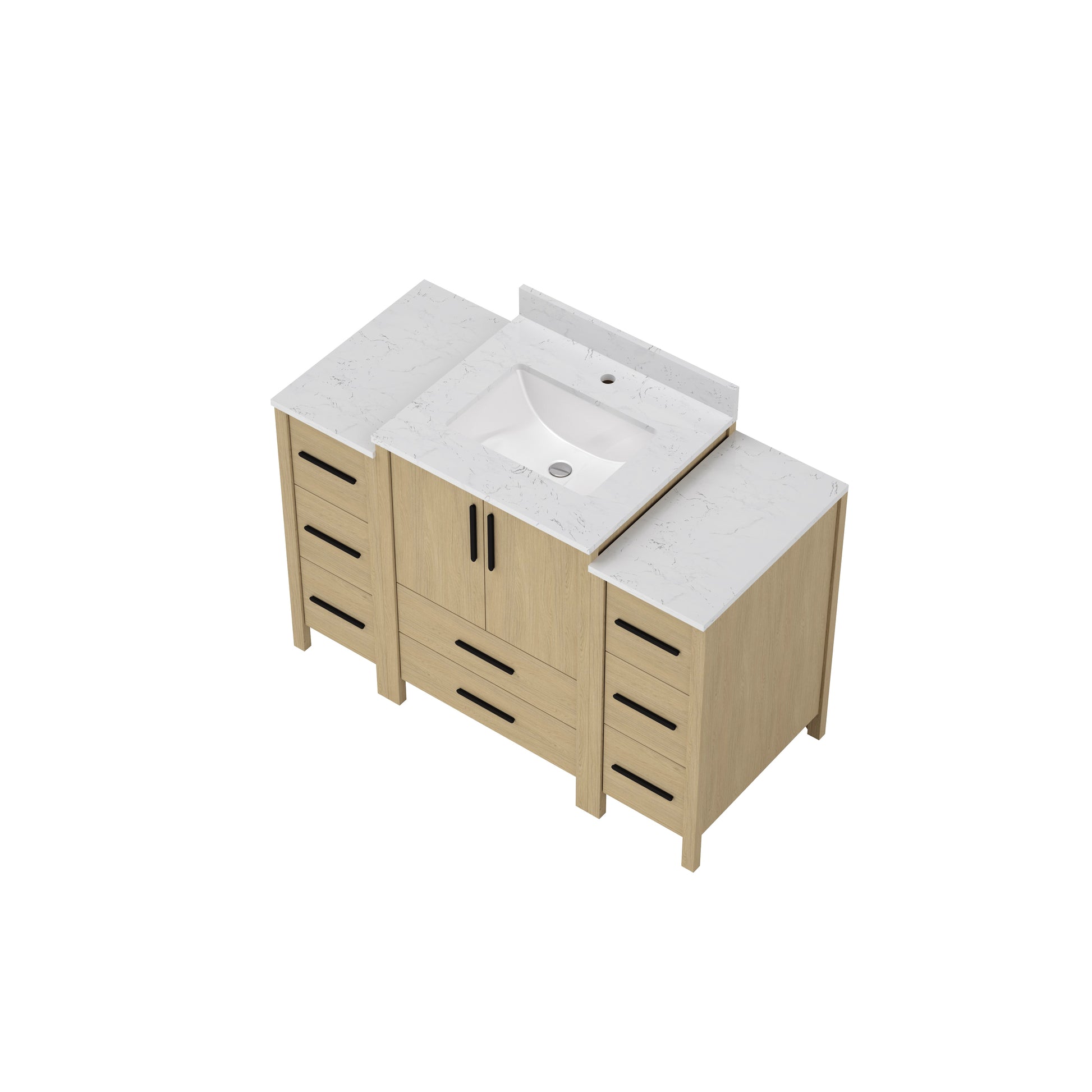 48"W×22"D×34"H Single Sink Bathroom Vanity Cabinet,Freestangding Storage Vanity Cabinet with White Countertop