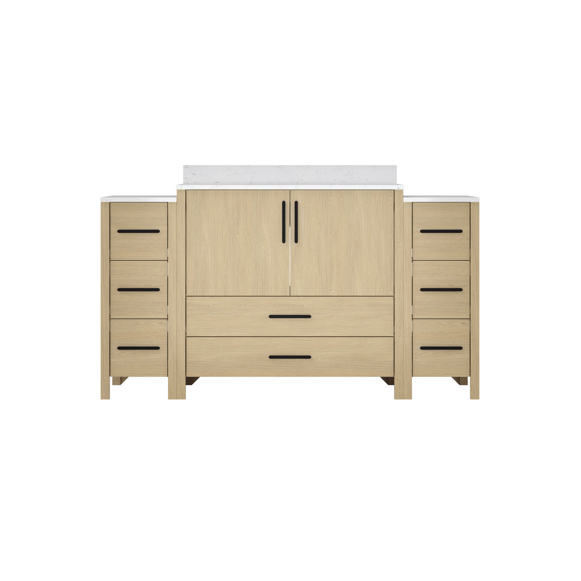 60"W×22"D×34"H Single Sink Bathroom Vanity Cabinet,Freestangding storage Vanity Cabinet with White Countertop