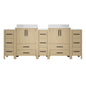 84"W×22"D×34"H Double Sinks Bathroom Vanity Cabinet,Freestangding storage Vanity Cabinet with White Countertop