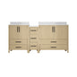 72"W×22"D×34"H Double Sinks Bathroom Vanity Cabinet,Freestangding storage Vanity Cabinet with White Countertop