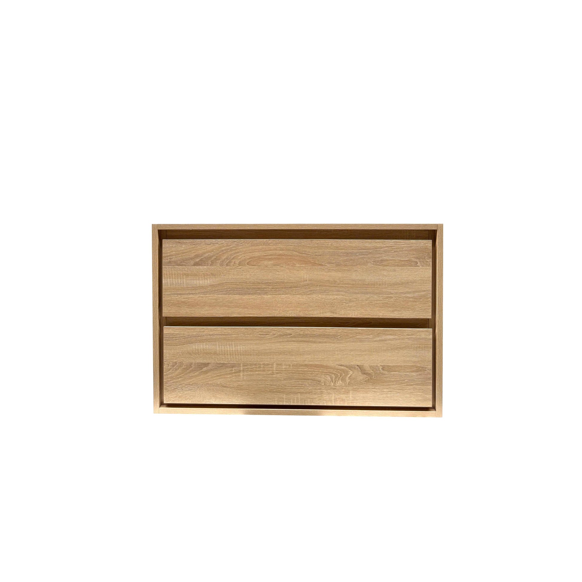 35.98"W Bathroom Vanity Cabinet - Natural Wood Sink & Countertop