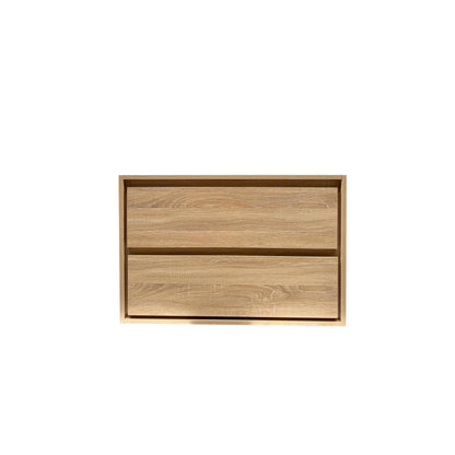 35.98"W Bathroom Vanity Cabinet - Natural Wood Sink & Countertop