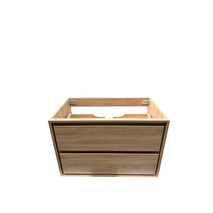35.98"W Bathroom Vanity Cabinet - Natural Wood Sink & Countertop