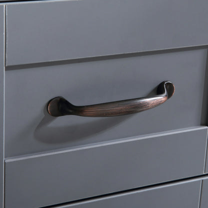 30 Inch Gray Bathroom Vanity with Mirror - MDF Storage