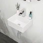 13.6x11.6 Inch White Ceramic Rectangle Wall Mount Bathroom Sink with Single Faucet Hole