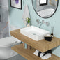 24"x16" White Ceramic Rectangular Vessel Bathroom Sink