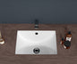 18.5"x13.5" White Ceramic Rectangular Undermount Bathroom Sink with Overflow